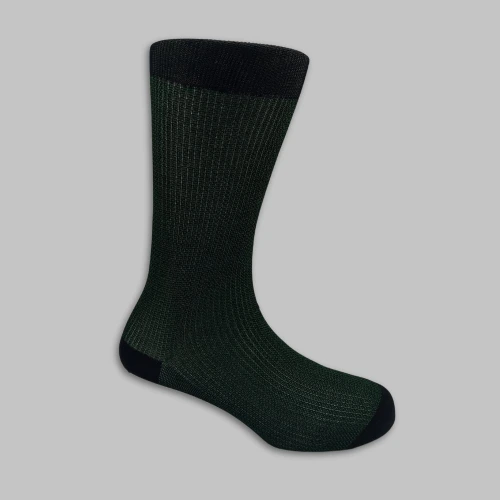Green Crew Length Socks for Men