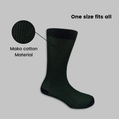 Green Crew Length Socks for Men