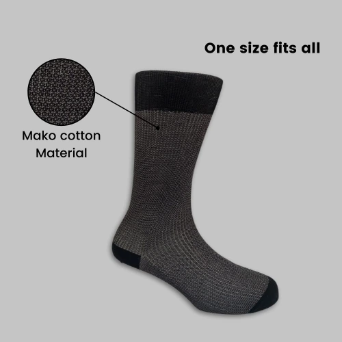 Black Crew Length Socks for Men