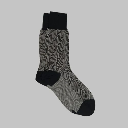 Black Crew Length Socks for Men