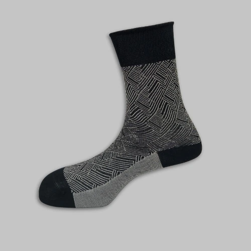 Black Crew Length Socks for Men