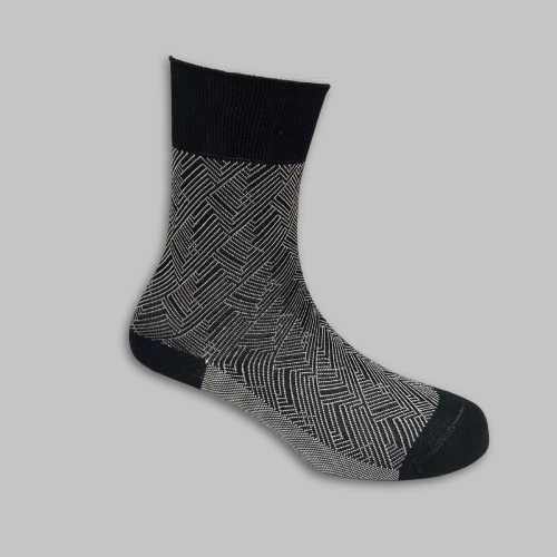 Black Crew Length Socks for Men