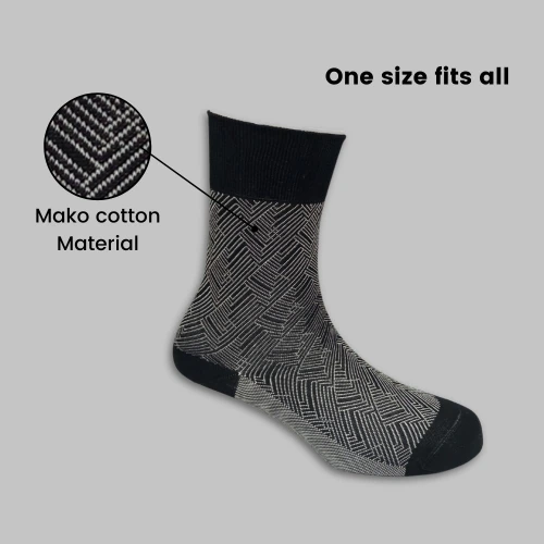 Black Crew Length Socks for Men