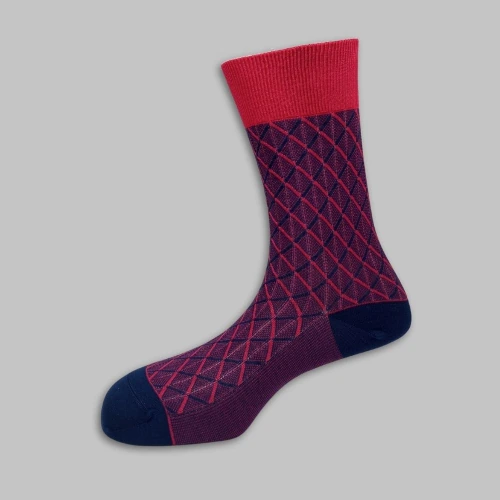 Pink Crew Length Socks for Men