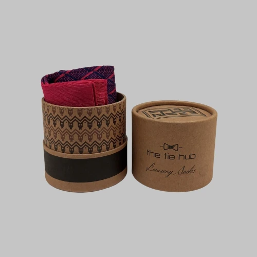 Pink Crew Length Socks for Men
