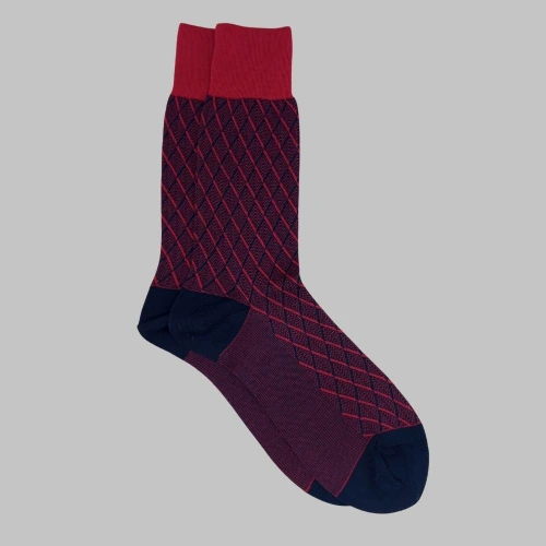 Pink Crew Length Socks for Men
