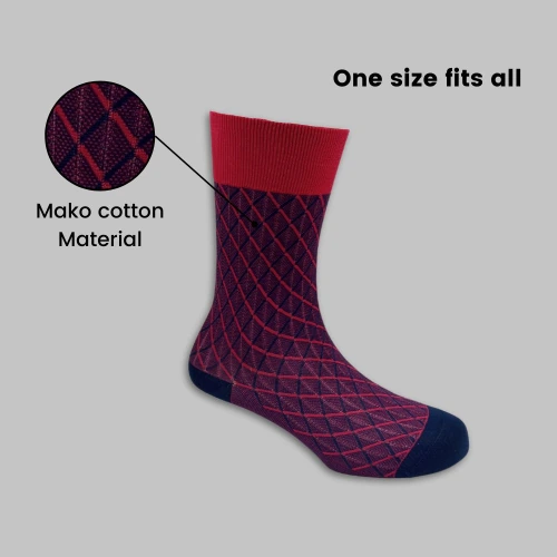 Pink Crew Length Socks for Men
