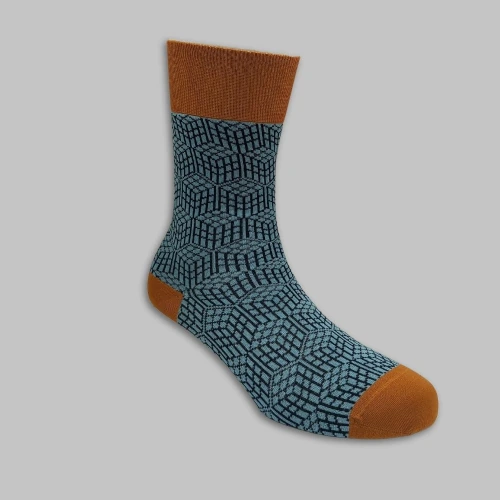 Blue Crew Length Socks for Men