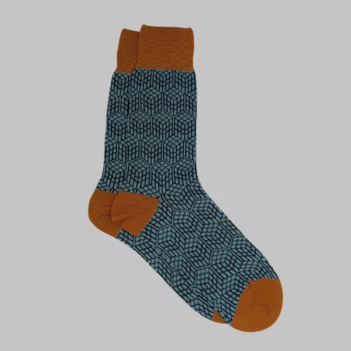Blue Crew Length Socks for Men