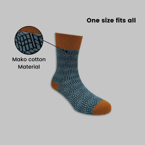 Blue Crew Length Socks for Men