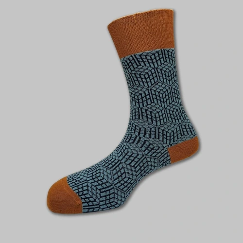 Blue Crew Length Socks for Men