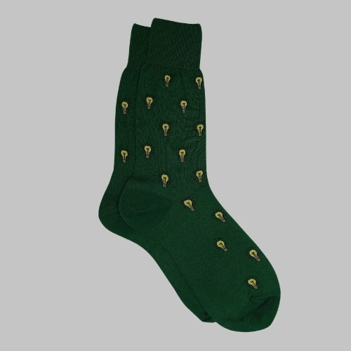 Green Crew Length Socks for Men