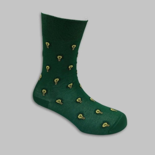 Green Crew Length Socks for Men