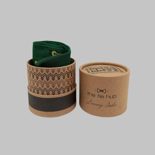 Green Crew Length Socks for Men