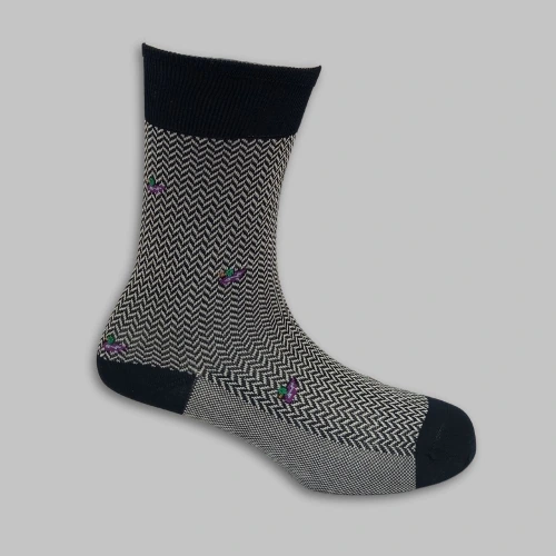 Black Crew Length Socks for Men