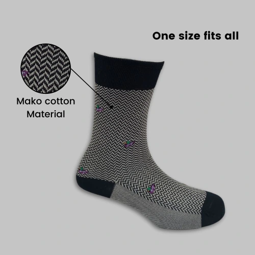 Black Crew Length Socks for Men