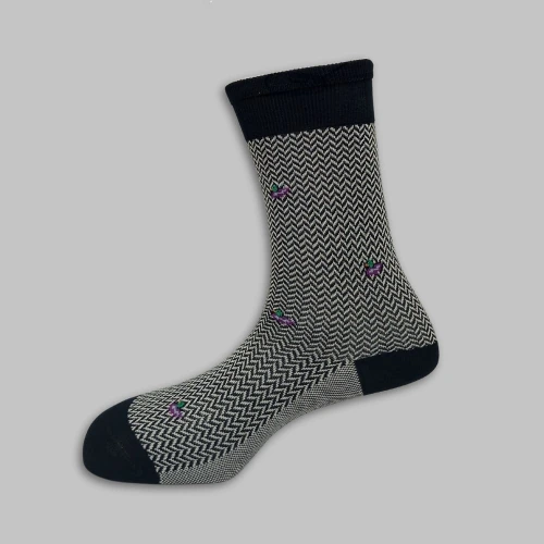 Black Crew Length Socks for Men
