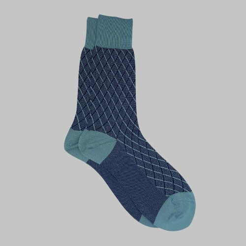 Blue Crew Length Socks for Men