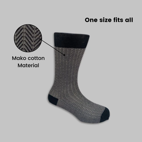 Navy Blue Crew Length Socks for Men