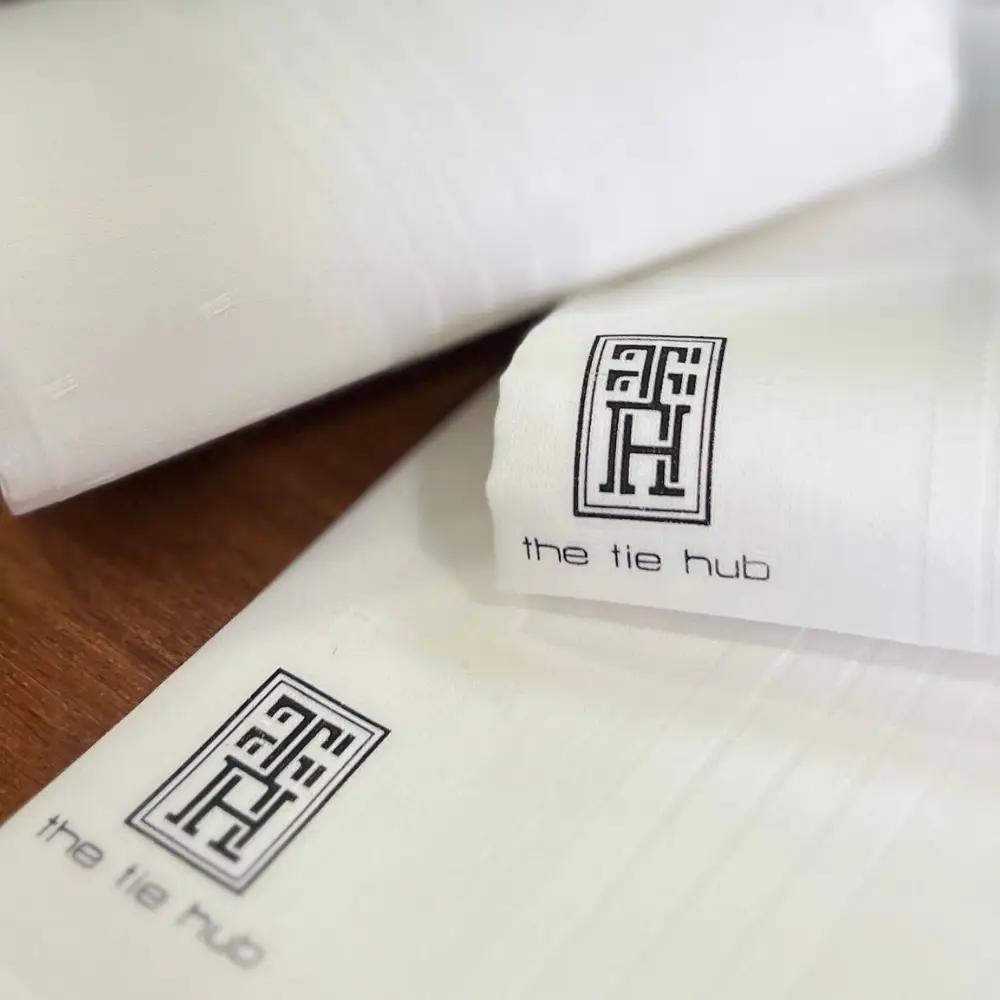 Milky White Subtle Stripe Pattern set 100% Cotton Handkerchiefs for Men