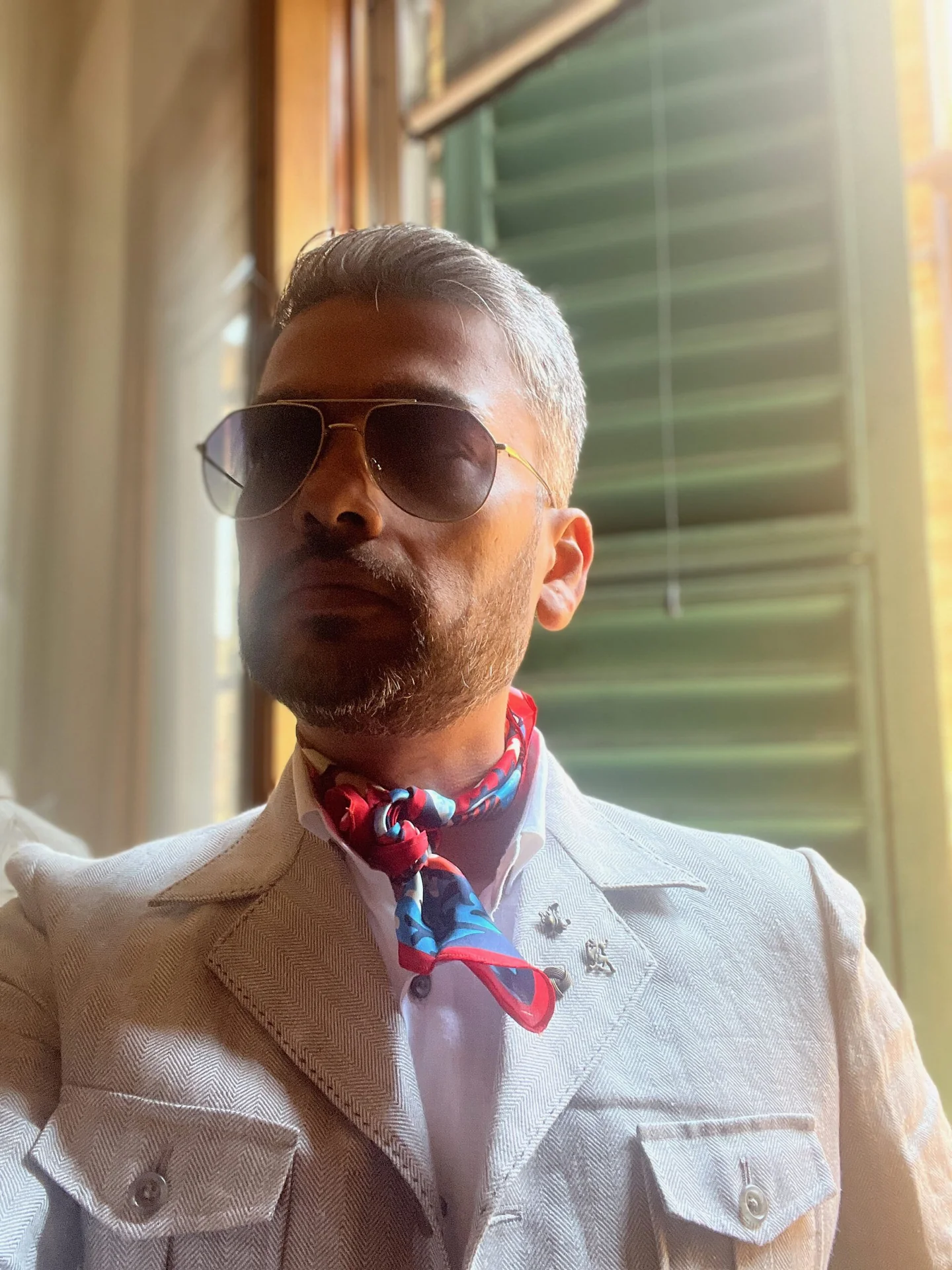 Floral Design Multicolor Neckerchief for Men