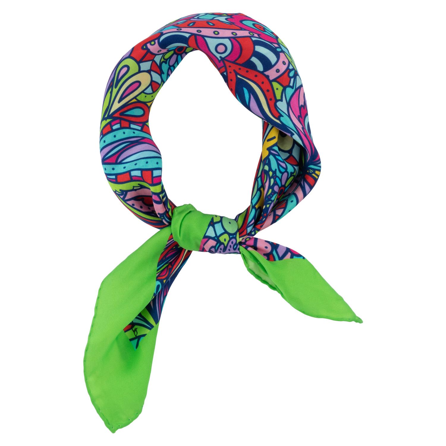 Psychedelic Paisley Multicolor Neckerchief for Men