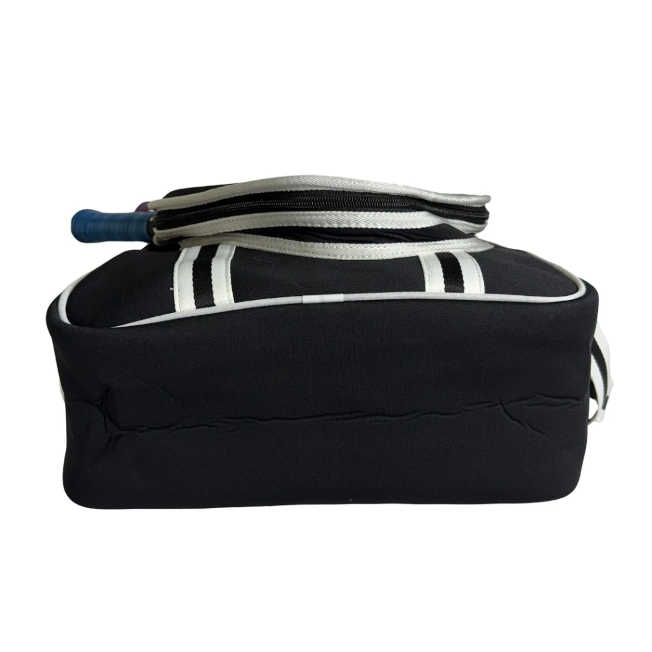 Black Neoprene Pickleball Bag with Paddle Holder and Adjustable Shoulder Strap Sport Tote for Men and Women