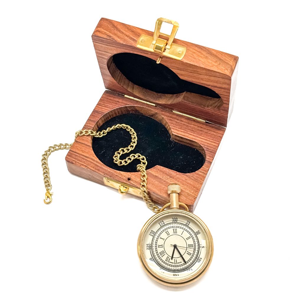 Vinatge Roman Numeral Gold Chain Pocket Watch for Men