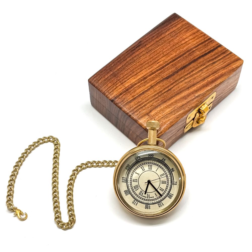 Vinatge Roman Numeral Gold Chain Pocket Watch for Men