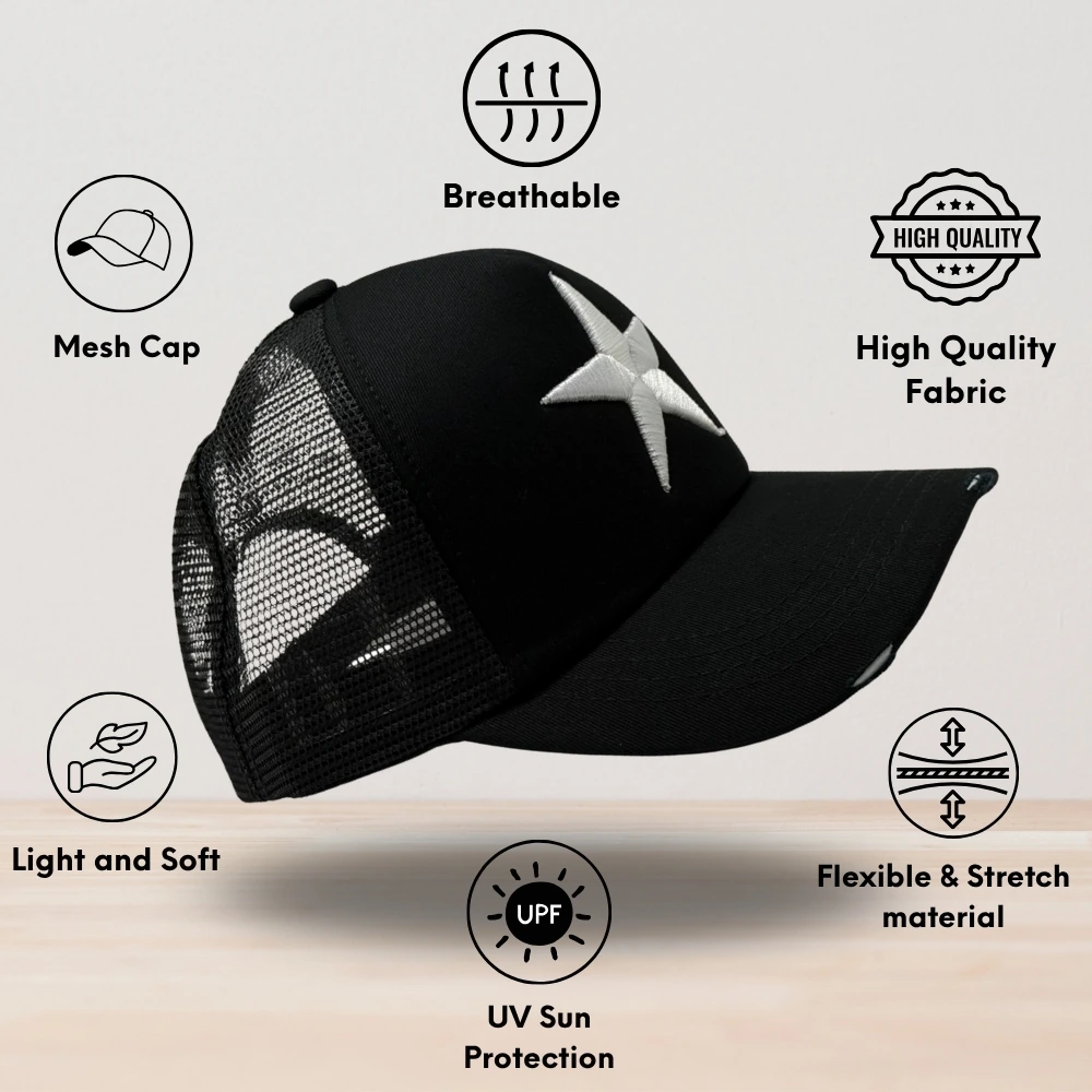 Black Trucker Cap for Men