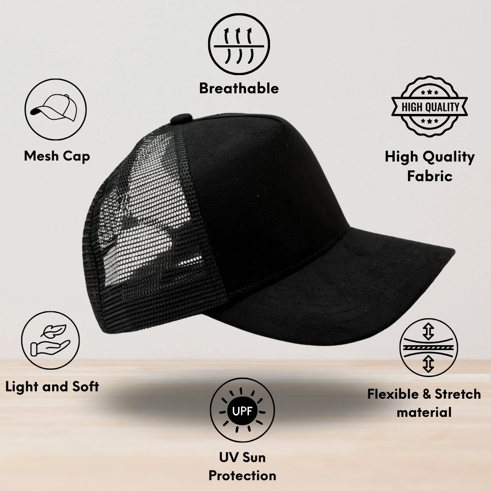 Black Trucker Cap for Men
