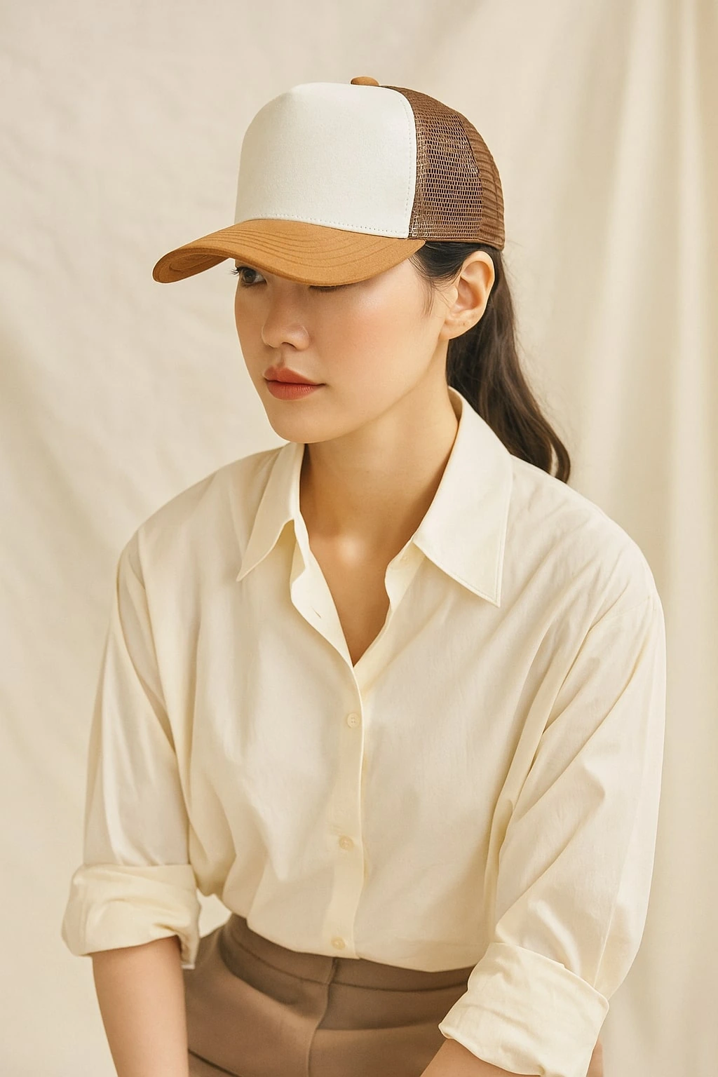 White Trucker Cap for Men