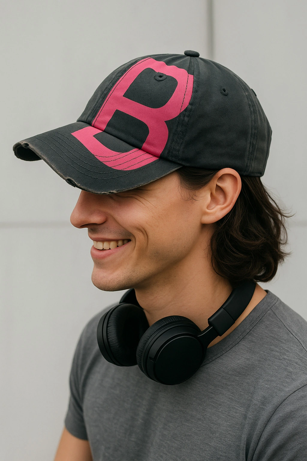 Grey Baseball Cap for Men