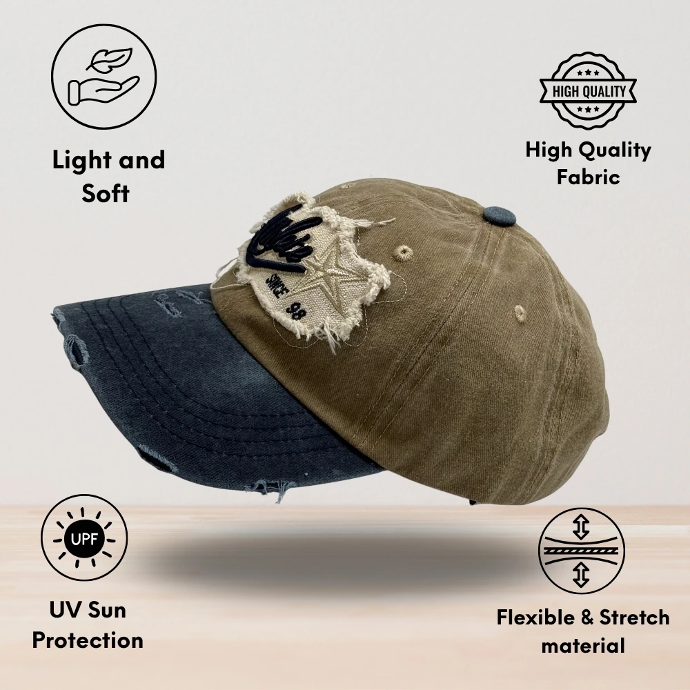 Beige Baseball Cap for Men