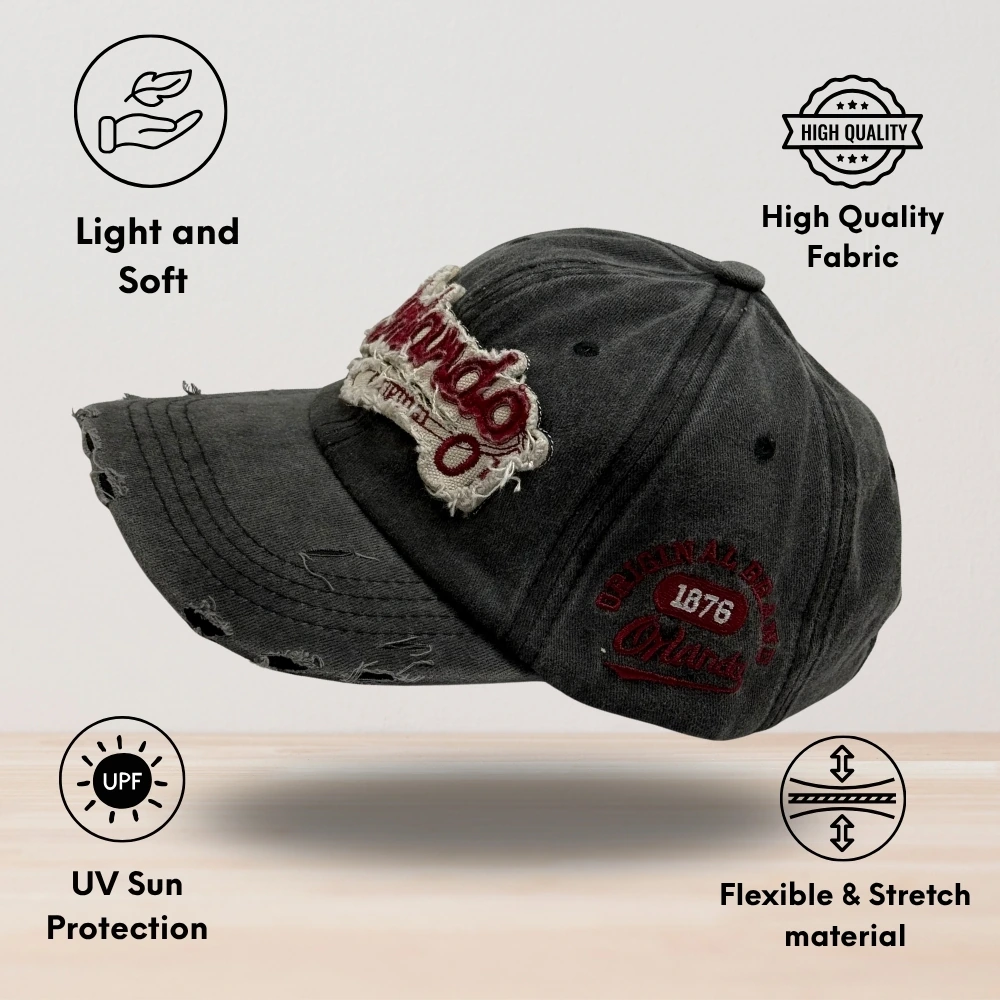 Charcoal Black Baseball Cap for Men