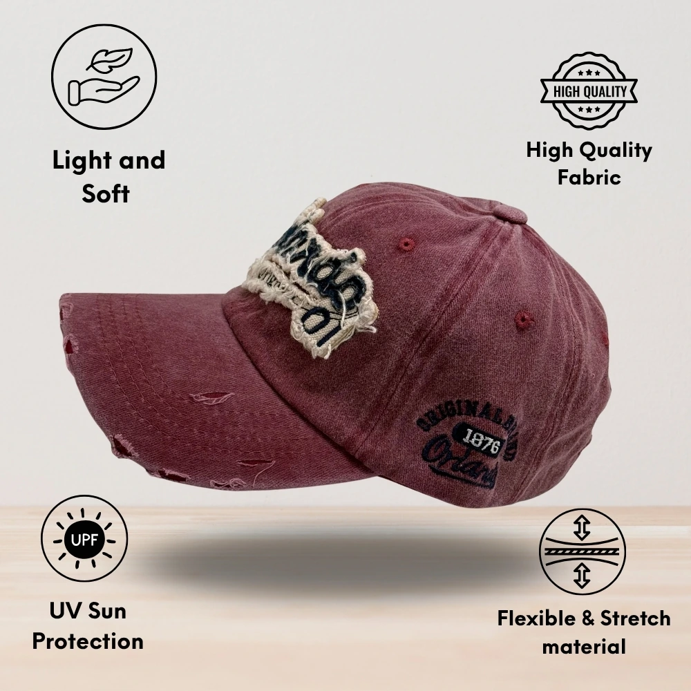 Maroon Baseball Cap for Men