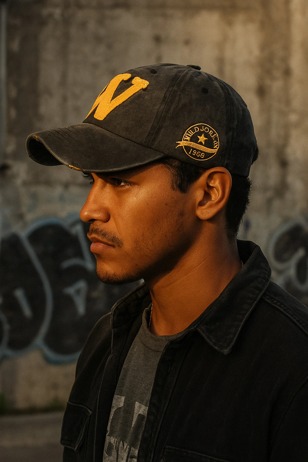 Charcoal Black Baseball Cap for Men