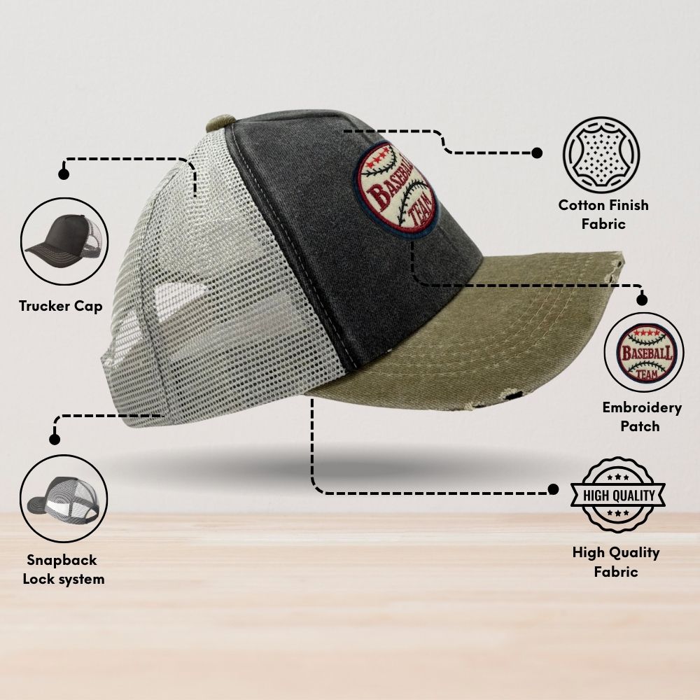 Charcoal Trucker Cap for Men