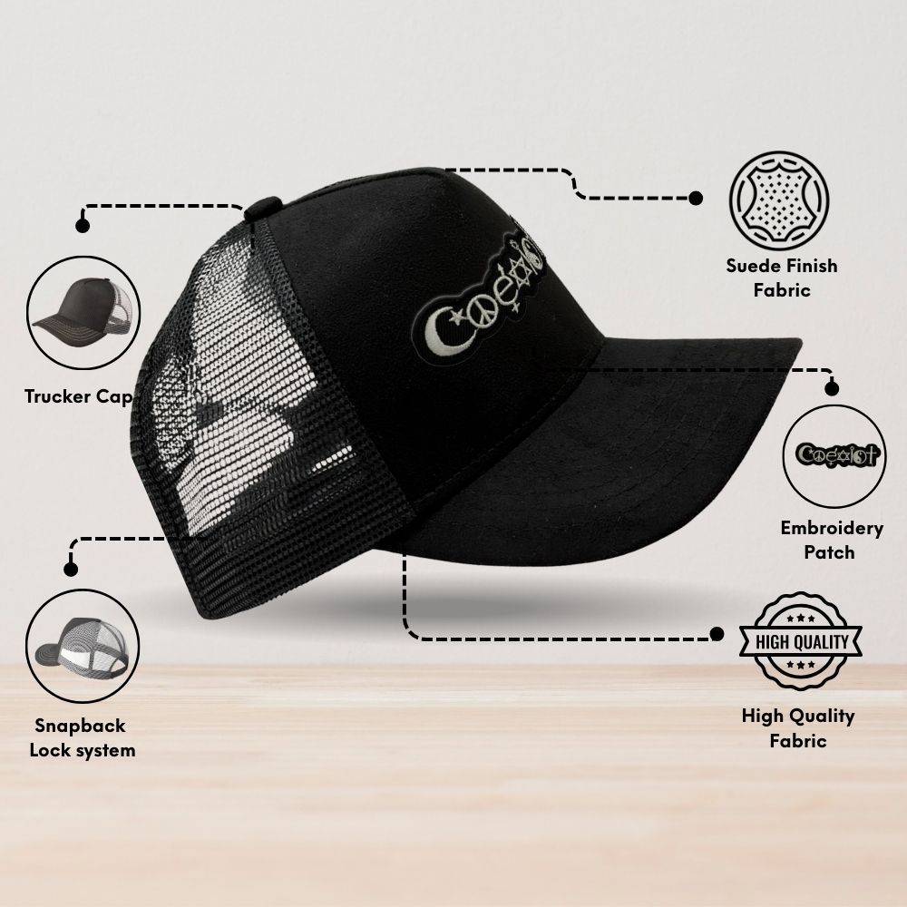 Black Trucker Cap for Men