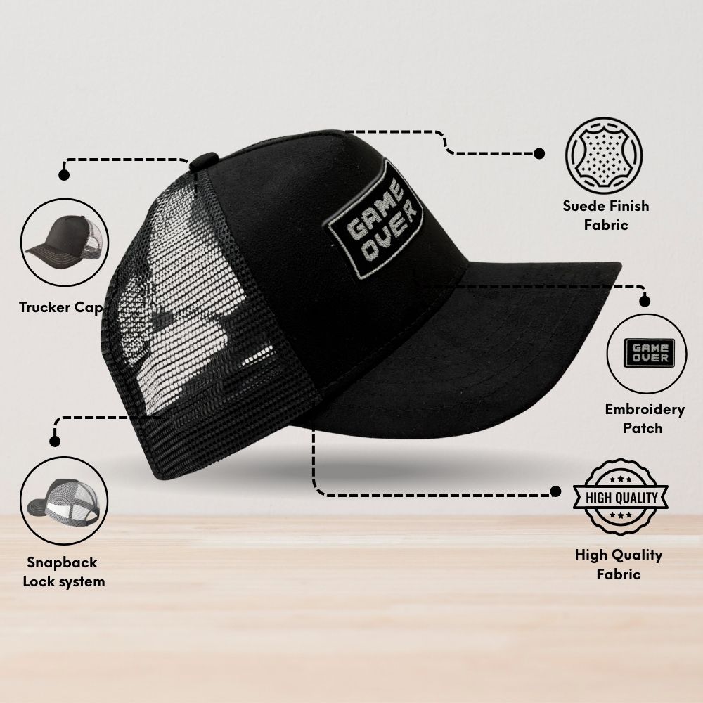 Black Trucker Cap for Men
