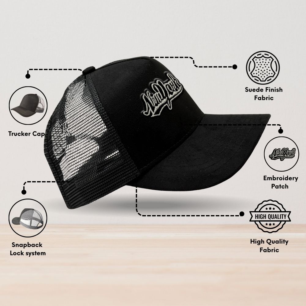 Black Trucker Cap for Men