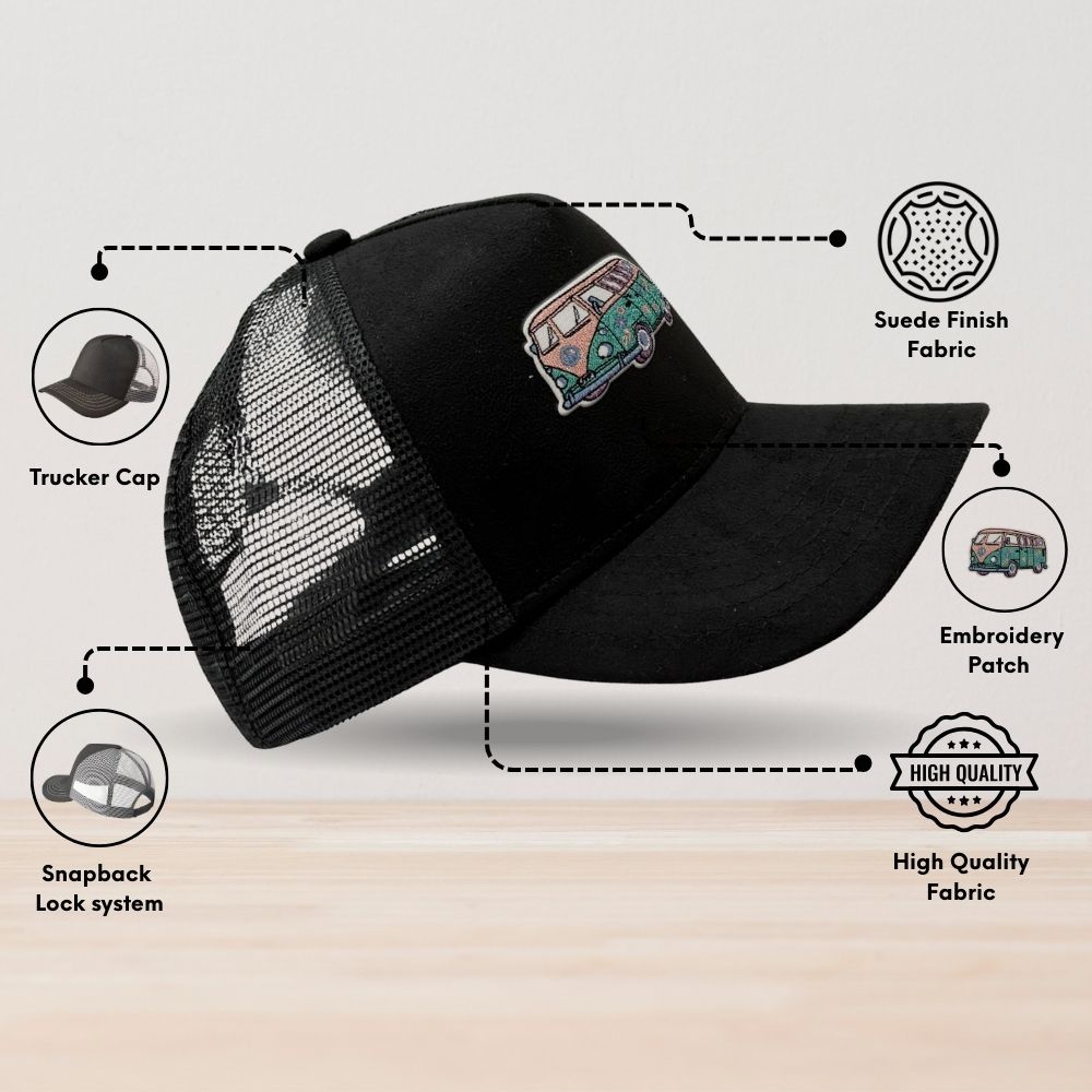 Black Trucker Cap for Men