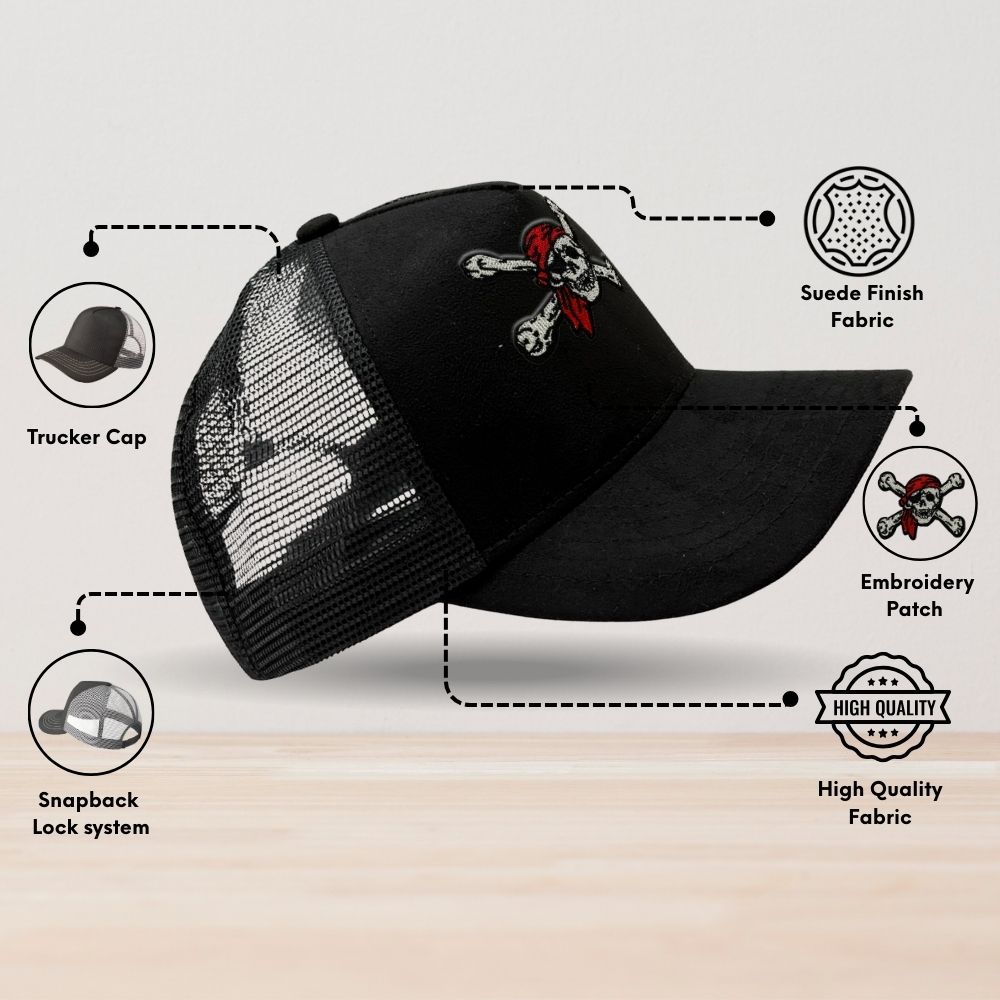 Black Trucker Cap for Men