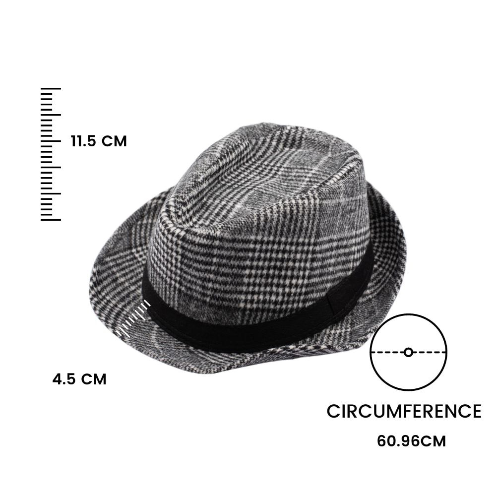 Grey Fedora Hat for Men