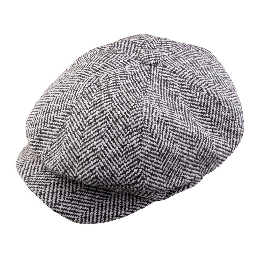 Grey Wool Flat Cap for Men