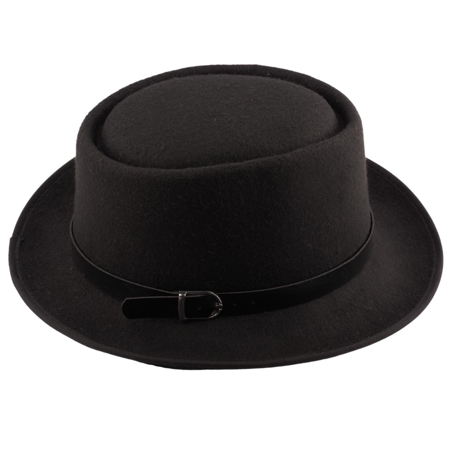 Black Felt Fedora Hat for Men