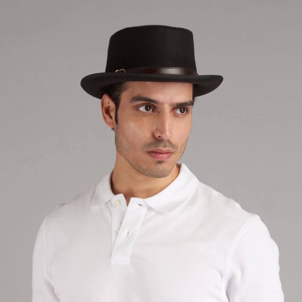 Black Felt Fedora Hat for Men