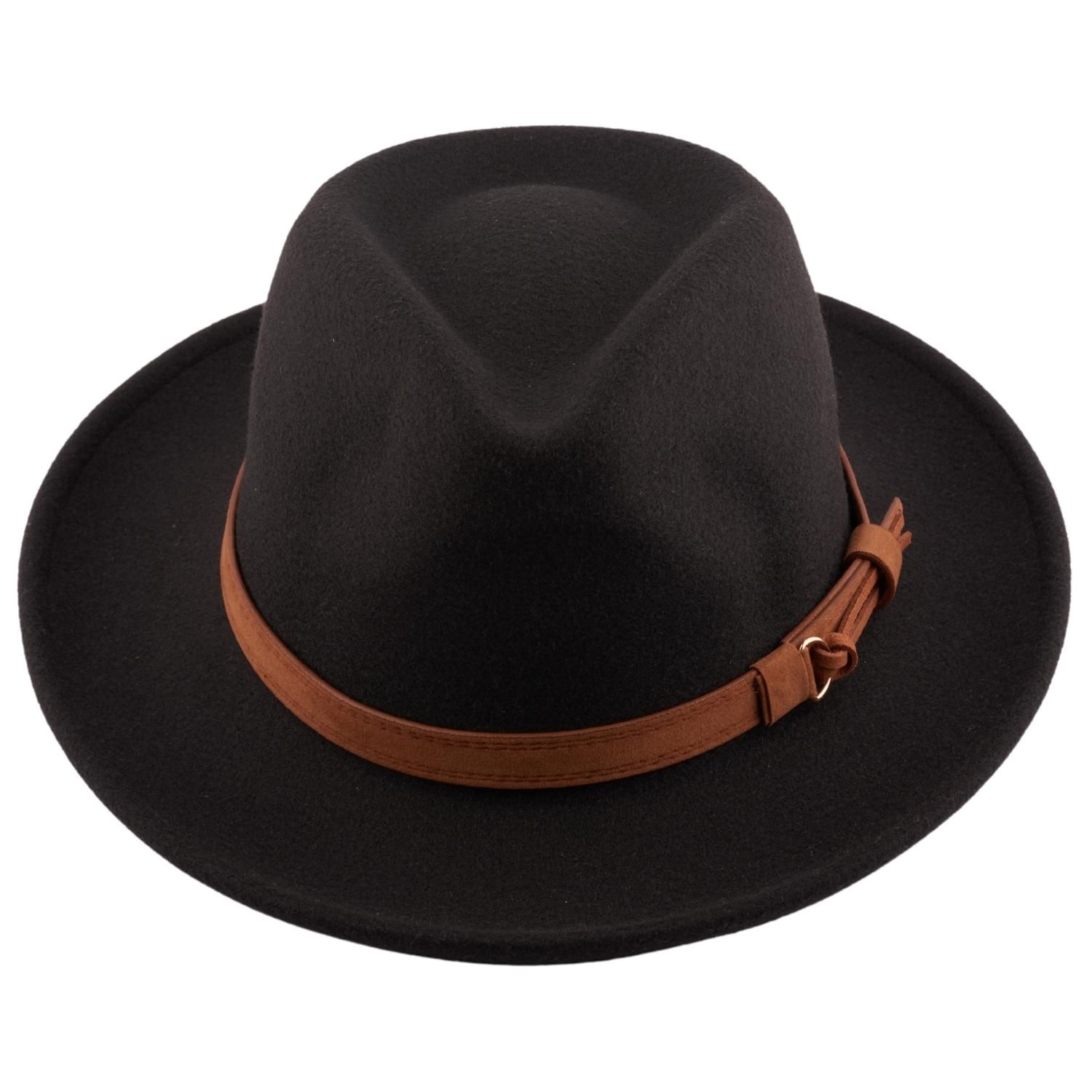 Black Felt Fedora Hat for Men