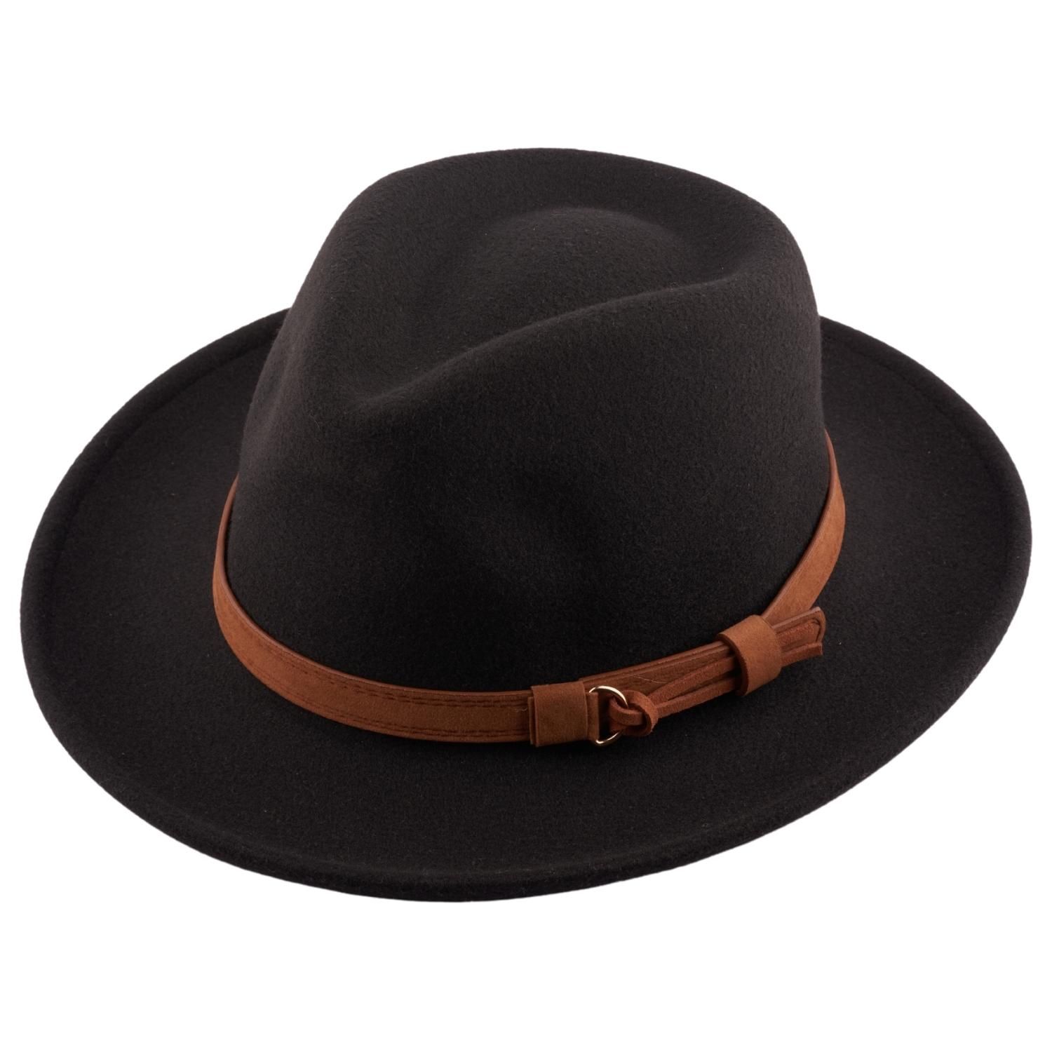 Black Felt Fedora Hat for Men