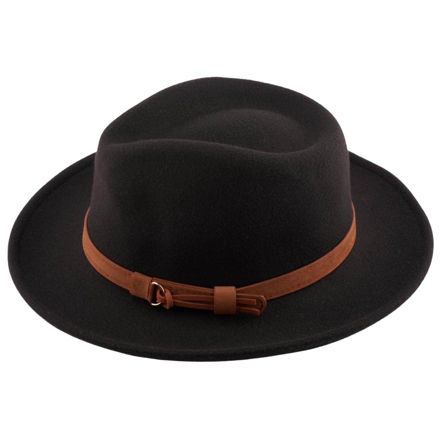 Black Felt Fedora Hat for Men